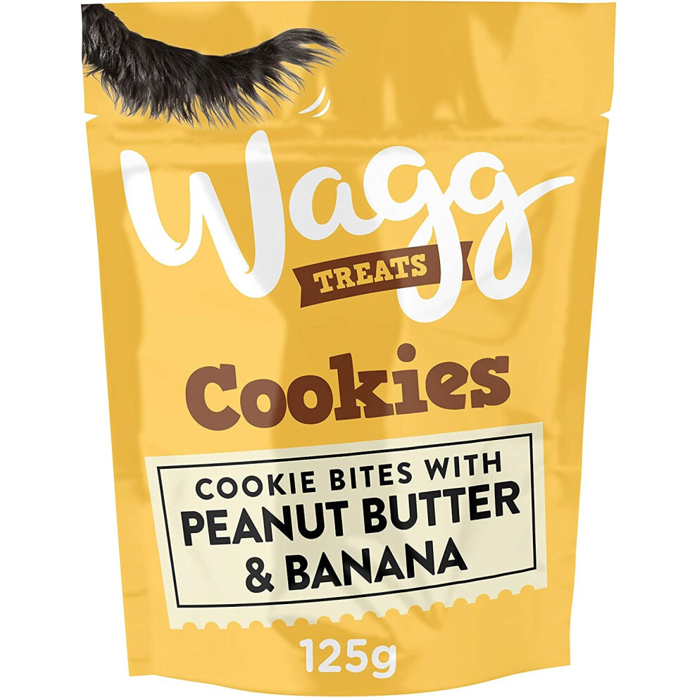 Wagg Peanut Butter Banana Cookie Dog Treats 125g, pack of 7