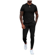 Man Tshirt 2 Pieces Set Solid Gyms Running Sportswear 2pcs Breathable Sports Sets Short-sleeved Fitness Sportswear