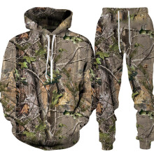 Winter Autumn Leaves Camouflage 3D Hoodies Women Man Tracksuit Outdoor Sportwear Men Clothing Suits Oversized Hoodie Pants Set