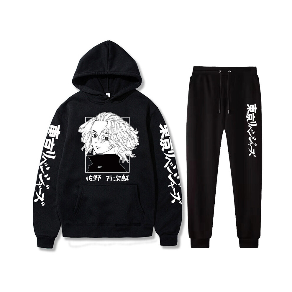 Anime Tokyo Revengers Tracksuits Two Pieces Set Harajuku Long Sleeve Hoodies Pants Unisex Mikey Print Pullover Jogging Suits