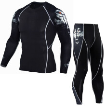 Winter Men's Thermal Underwear Long Sleeve Fitness Tights Sportswear Compression Elastic Track and Field Running Wear Men's