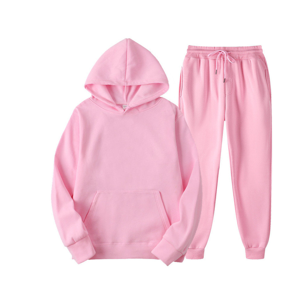 men's suit hooded sweatshirt two-piece wool sweatshirt casual long sleeve solid hoodie jogger pants set-image-OPC-PBQZS9B-NEW