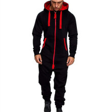 Men One Piece Sets Spring Men's Hooded Fleece Jumpsuit Camouflage Print Personality Casual Suit Men