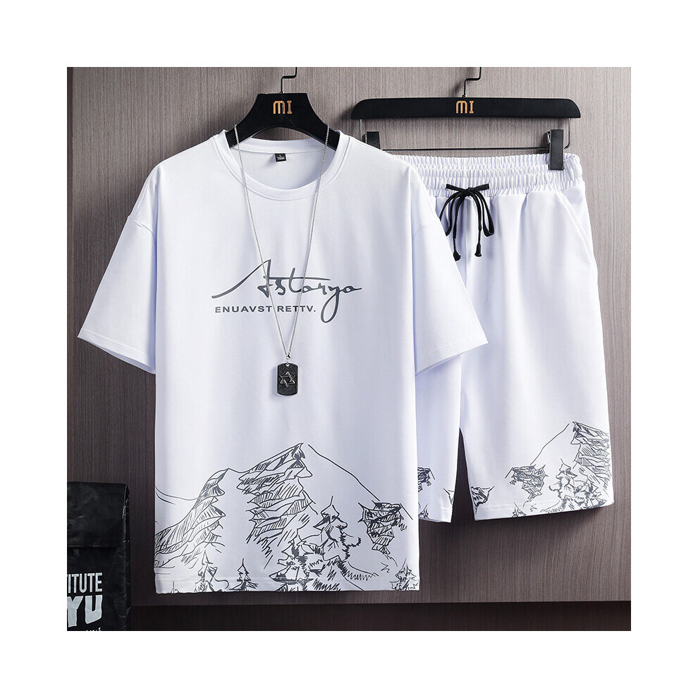 Men's T-shirt + Shorts Set Summer Breathable Casual T shirt Running Set Harajuku Printed Male Sport Suit-image-OPC-PBQZV56-NEW