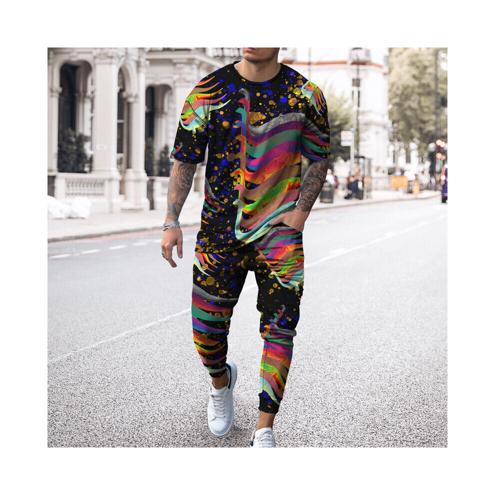 2 Piece Suits 3D Print Oversized Men's Clothing Streetwear Summer Man Sets Short Sleeve T Shirt Trousers-image-OPC-PBQZVKV-NEW