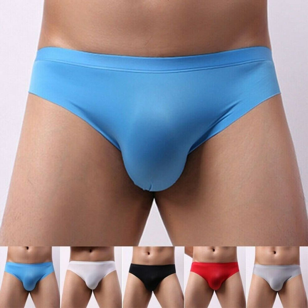 Men's Sexy Underwear Ice Silk Thong Ultra-thin String Panties 100%