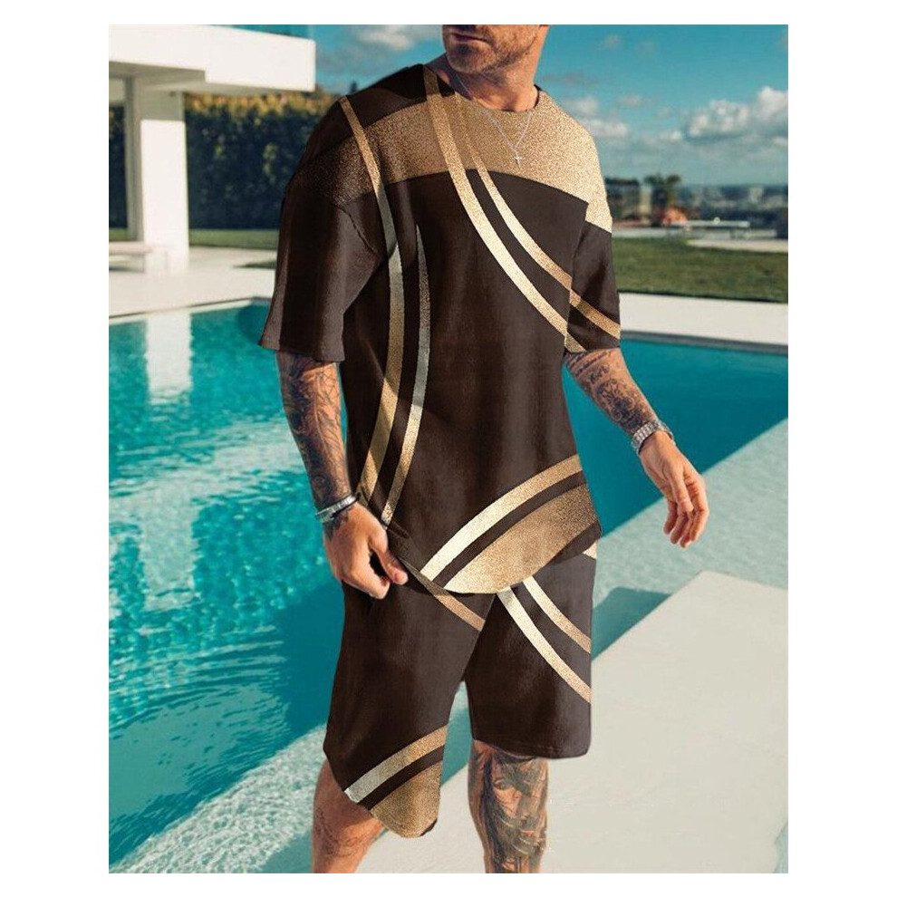 King Printed 3D Vintage Men's T-shirt +Shorts Beach Sets Summer Breathable Short Sleeve Male Casual Street Suit-image-OPC-PBQZY8W-NEW