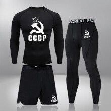 Men Running Compression Sweatpants Gym Jogging Leggings Basketball Football Shorts Fitness Tight Pants Outdoor Sport Clothes Set