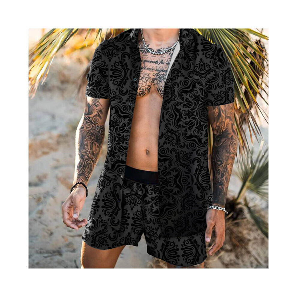 men's Hawaiian Beach suit printed Shorts Shirt Short printed men's suit-image-OPC-PBQZY9N-NEW