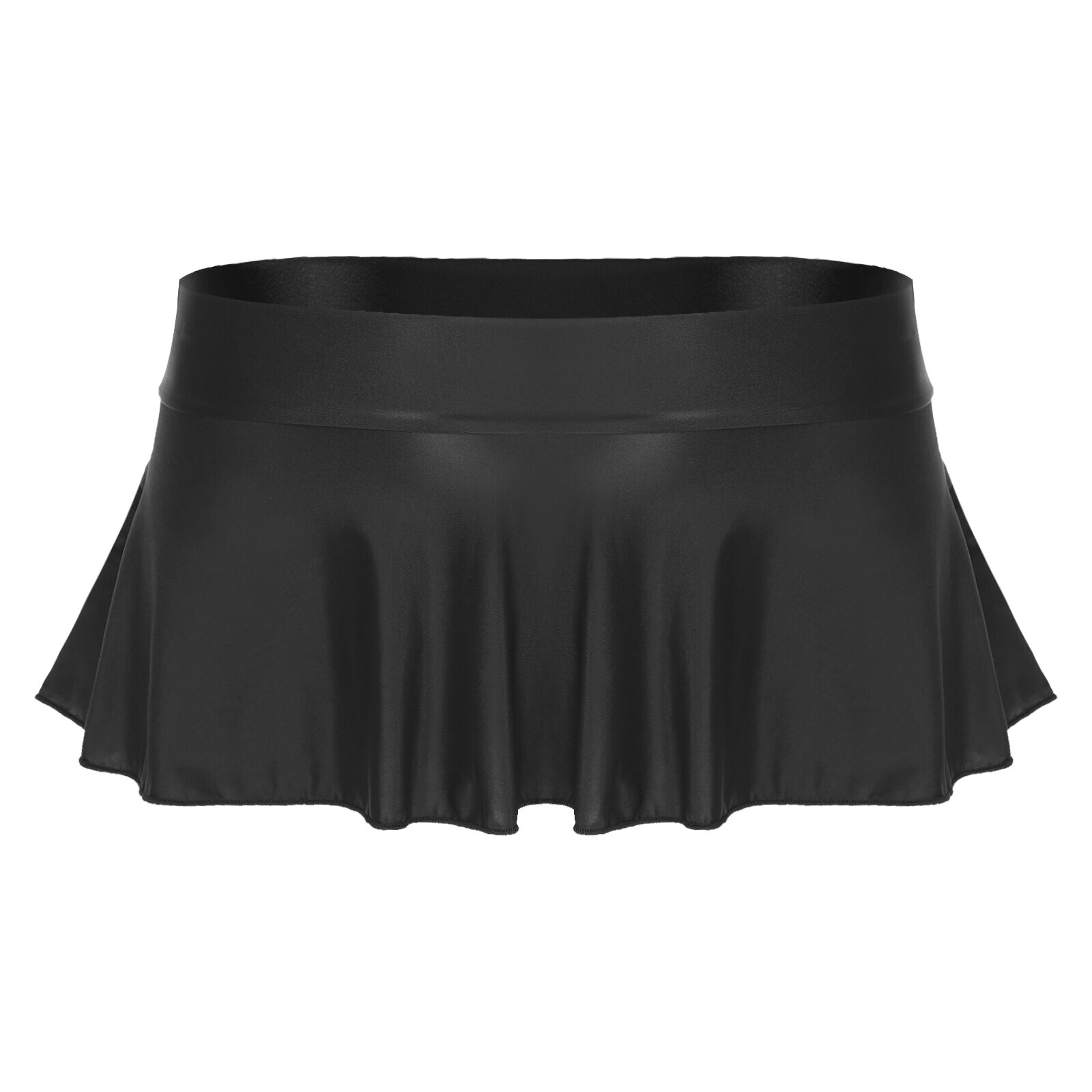 Sexy Glossy Ruffled Skirt Womens Mini Skirt Short Skirt Low Tail Pleated Rock Miniskirts 2573