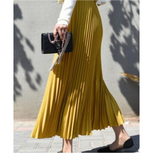 Womens Pleated Midi Long Skirt 1
