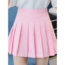 Preppy Pleated Skirt Girls Streetwear A Line Tennis Skirt High Waist Red Pink Mini Jupe Femme Navy Women Skirts
