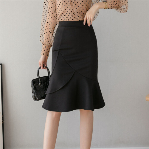 Oversized Mermaid Skirts Womens Spring Summer High Waist Midi Skirt Women Sexy Mid Length Skirt Red