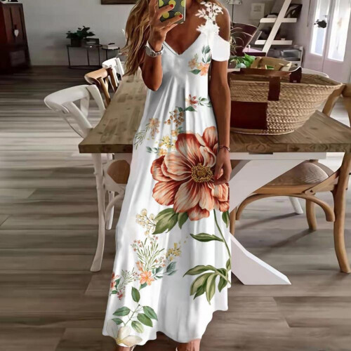 Casual summer maxi dresses with sleeves hotsell