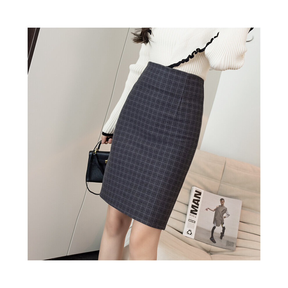 Women Plaid Office Pencil Skirts Winter High Waist Bodycon Skirt Sexy Mid Length Y2k Skinny Skirt on OnBuy