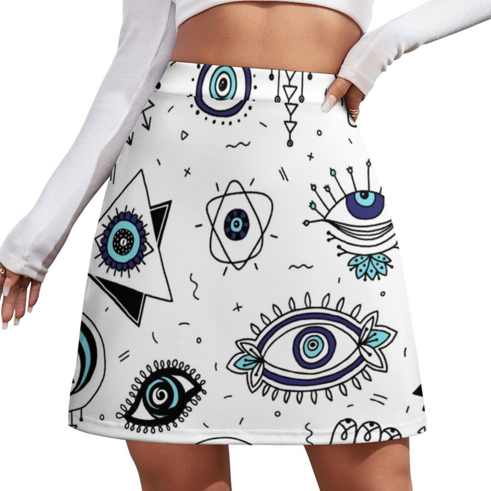 Evil Eyes Skirt Spring Comic Eye Watching Street Casual A