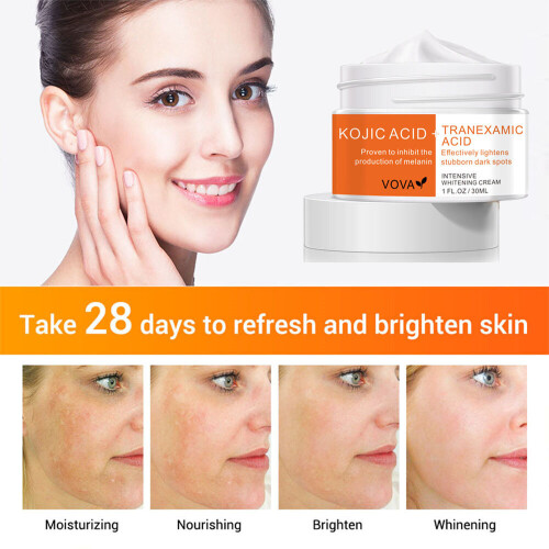 30ml Kojic Acid Tranexamic Acid Face Skin Whitening Cream Lighten Dark