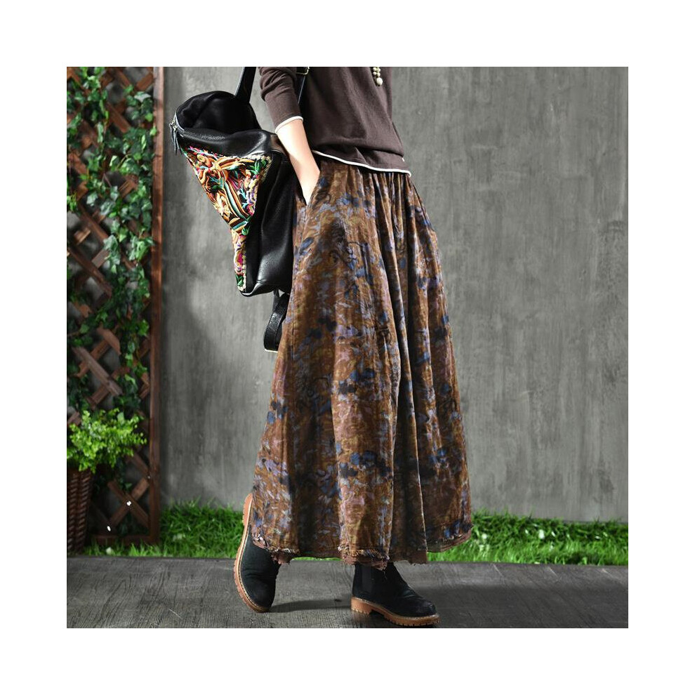 Pleated maxi skirt pockets best sale