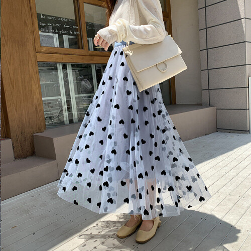 Polka dot long skirts best sale