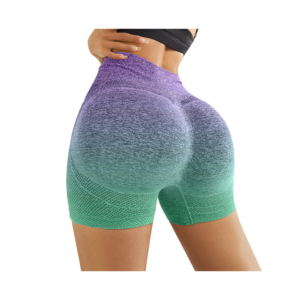 Gradient Seamless Yoga Shorts Gym Running Workout Tight Sports Shorts Women's High Waist Elastic Butt Lifting Fitness Pants-image-OPC-PBR2HSJ-NEW