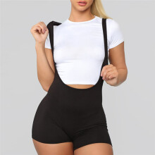 Summer Women Bibs Shorts Overalls arrival Solid Strap Bodycon Shorts Sports Ladies Rompers Stretch Shorts