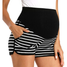 Summer Stripe Maternity Belly Short Pants Pregnant Women Shorts Pregnancy Short Trousers Adjustable Belly Clothes Style