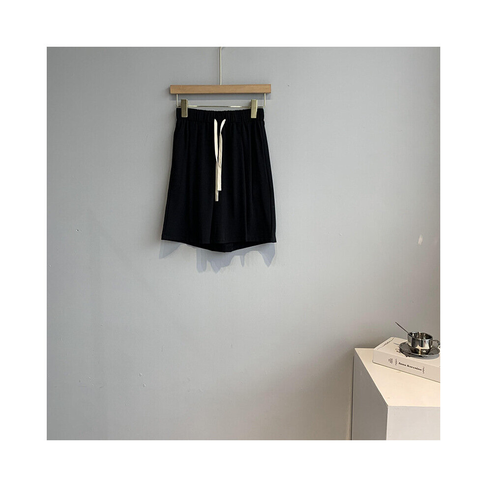 ice silk wide-leg shorts version solid casual waist vertical straight five-point pants-image-OPC-PBR2P57-NEW