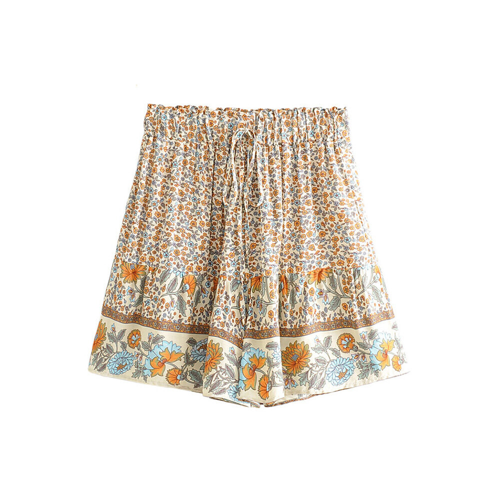 Casual Summer Shorts Women Floral Print Short Pants Female Drawstring Loose Home Lady Bottoms Spodenki Damskie-image-OPC-PBR2Q25-NEW