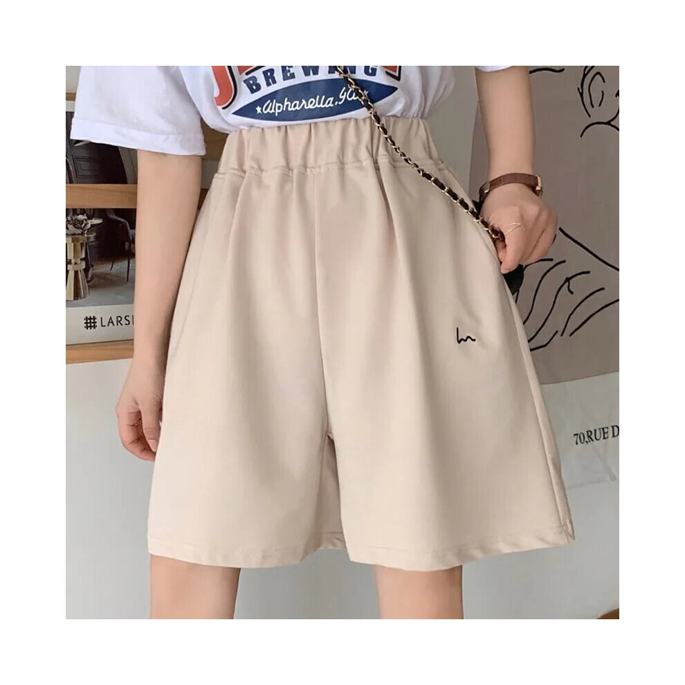 Joggers Women Embroidery Casual Straight Streetwear Shorts Style Elastic High Waist Solid Vintage Harajuku Shorts Female-image-OPC-PBR2QK6-NEW