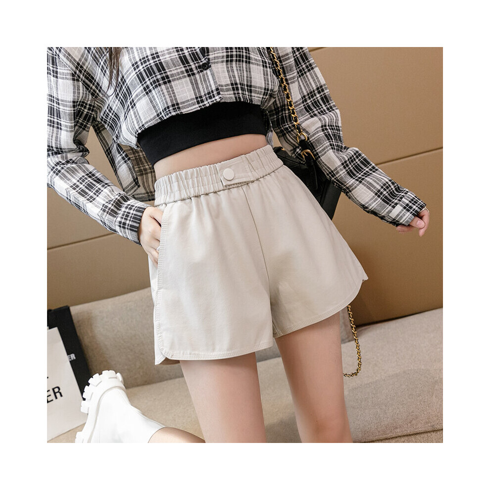 Casual leather shorts women Elastic Waist Wide leg Short autumn Winter Loose High Street Sexy Ladies Loose PU Short-image-OPC-PBR2R7V-NEW