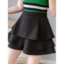 F GIRLS Sweet Shorts Skirts Kimutomo Spring Solid Ruffles Elastic High Waist Versatile A-line Short