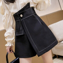 F GIRLS Kimutomo Irregular Shorts Skirts Women Spring Autumn Korea Ladies Solid High Waist A-line Shorts