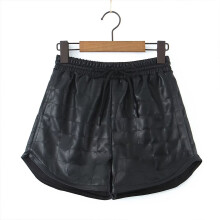 BER&OYS&ZA The Fall/winter women's wear solid elastic-waist lace-up plaid loose-fitting lederhosen