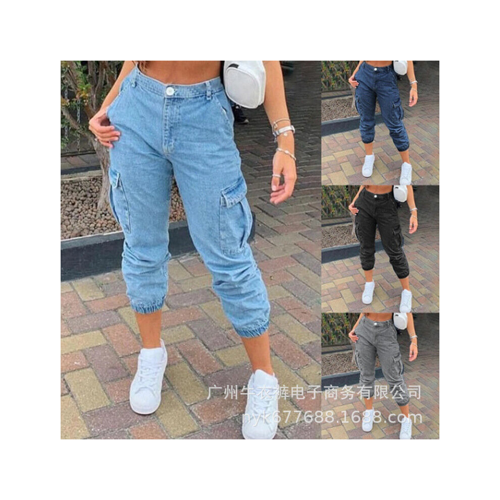 Jeans Side Pockets Feet Washed Mid-waist Jeans Trousers Women on OnBuy