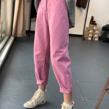 Vintgae Washed Denim Maternity Jeans Women Clothes Elastic Waist lady Belly Loose Harem Pants Pregnancy Trousers L224