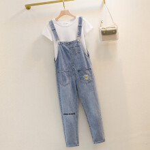 Overalls for women jeans denim overalls loose spring waist slimming version of nine-point pants strap wild