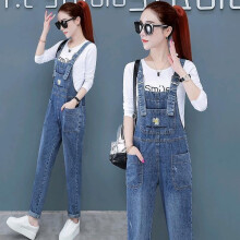 Denim Overalls Women's Spring and Autumn Style Loose Western Style Slimming Suit Autumn Clothes