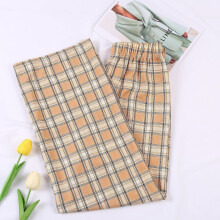 Funny Plaid Pants Summer Straight Cargo Pants Girl High Street Trousers Streetwear Harajuku Oversized Office School Pants
