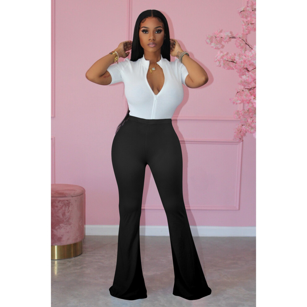 Sexy Bodycon Flare Pants Fall Outfits Clothes for Women High Waist