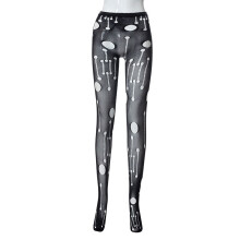 High Waist Elastic Mesh Hole Perspective Punk Rock Tight Women's Pants Summer Party Club Style