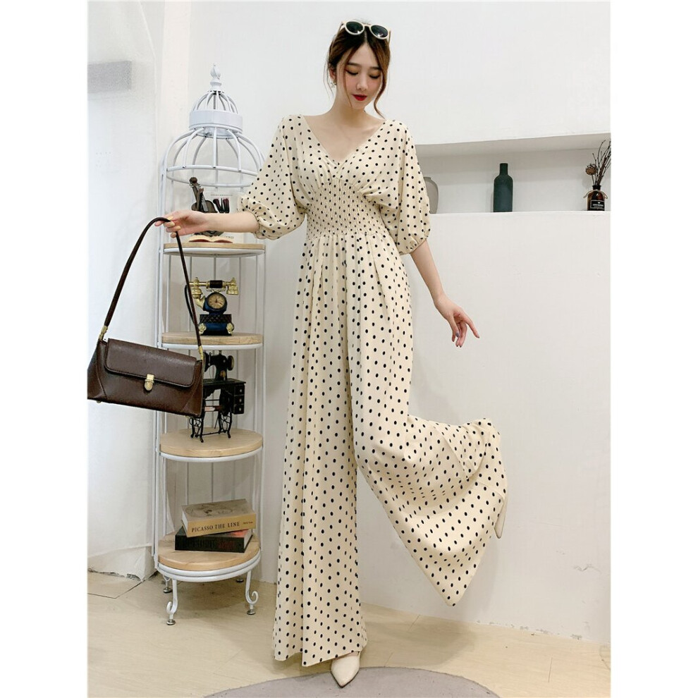 Maxi Jumpsuits Woman Dolka Pot High Waist V-neck Chiffon Loose Skinny Bodysuits-image-OPC-PBR56QT-NEW