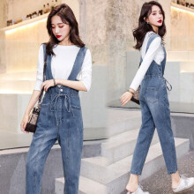 Denim Overalls Women's Autumn Clothing Foreign Style, Small Man, Age Reduction and Thin Womens Denim Overalls