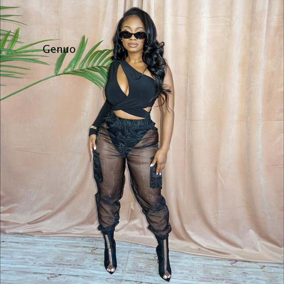 Women Transparent Pants Sexy Mesh Sheer See Through Long Pants Casual Loose  Wide Leg Trousers for Daily Life Nightclub Party on OnBuy