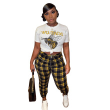 Girl High Waist Trousers Harem Sweatpants Joggers Plaid Pants Female Streetwear Women Sport Pants Harajuku Casual