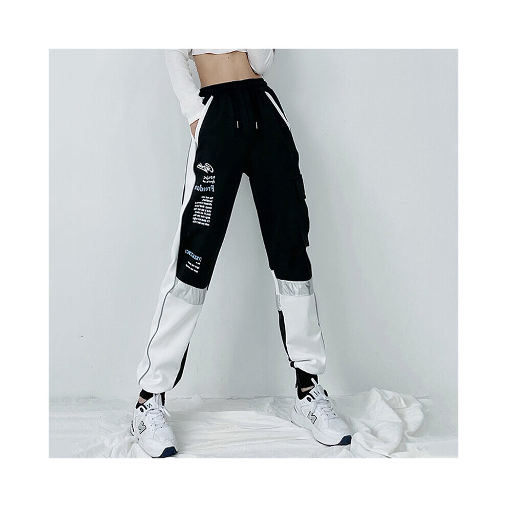 (Black-XXXL) Cargo Pants High Waist Loose Sport Pants Streetwear Trousers Women Letter Print Pants High harajuku Trousers-image-OPC-PBR5BJ2-NEW