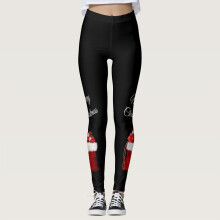 Women's Tights Stretch Pants Yoga Sports Trousers Christmas Santa Claus Printing High Waist Pants