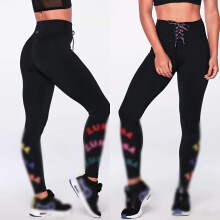 (Black-L) ZW spot tight-fitting legs and hip-lifting fitness pants are thin and reflective women's trousers autumn