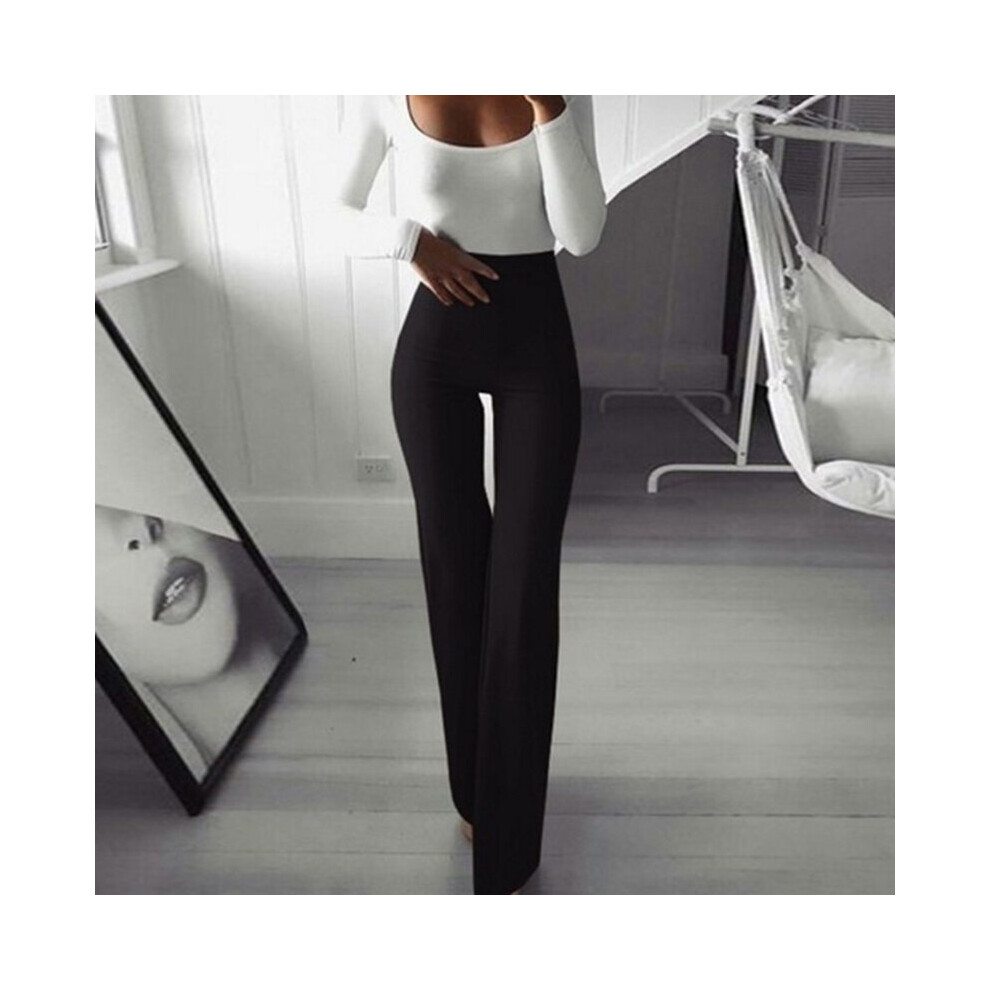 Spring/Summer Solid Ladies Flared Wide Leg High Waist Trousers Ladies Professional Slim Trousers-image-OPC-PBR5GQR-NEW