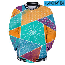 Baseball uniform Men's and women's clothing matching Couple jacket 3D digital printing Hip hop street