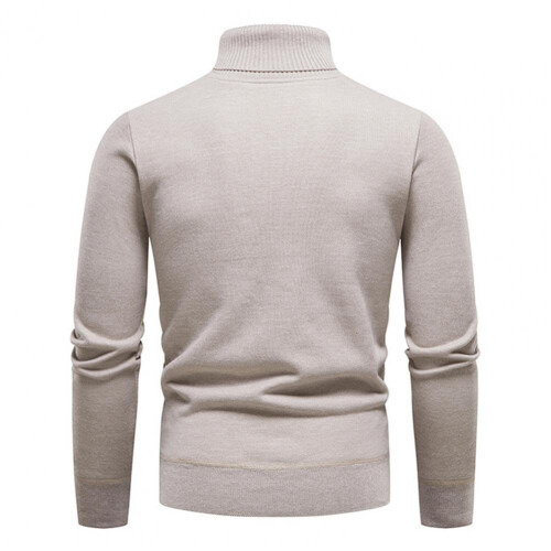 Fall Sweater Solid Knit Sweater Anti-pilling Pure Men Sweater 1